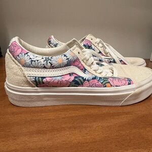 Vans Cream Floral Sneakers